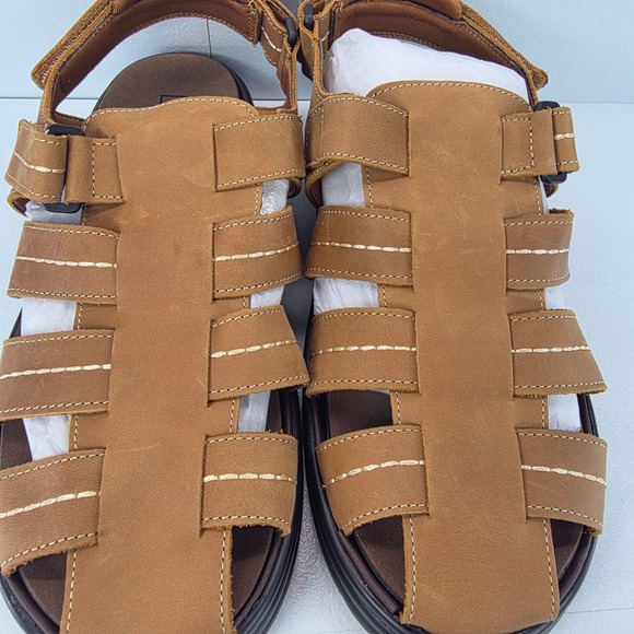 Propet Men\'s Hunter MSO043L Tan‎ Leather Fisherman Sandals Size 11 Wide main image 7